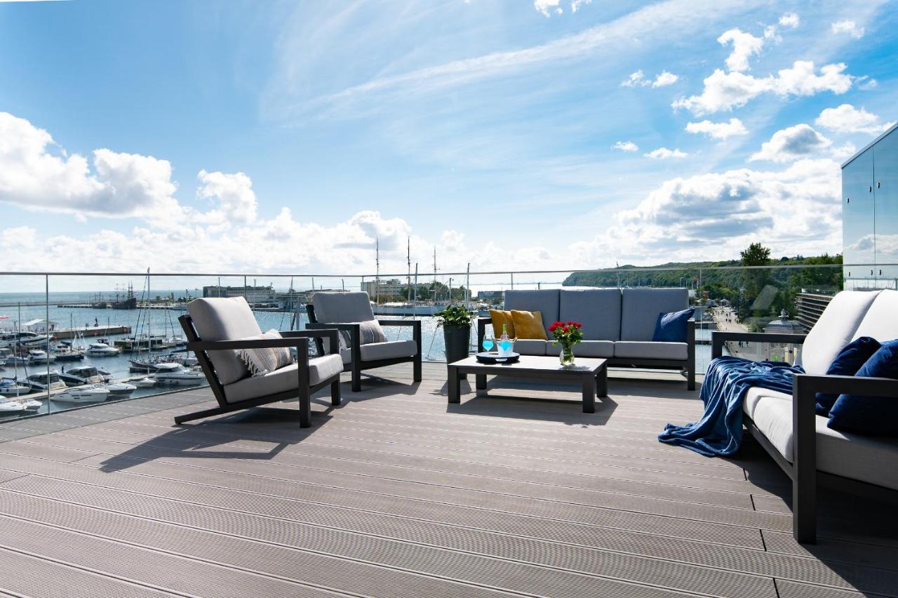 Yacht Park Premium Apartment Sea View 格丁尼亚 外观 照片